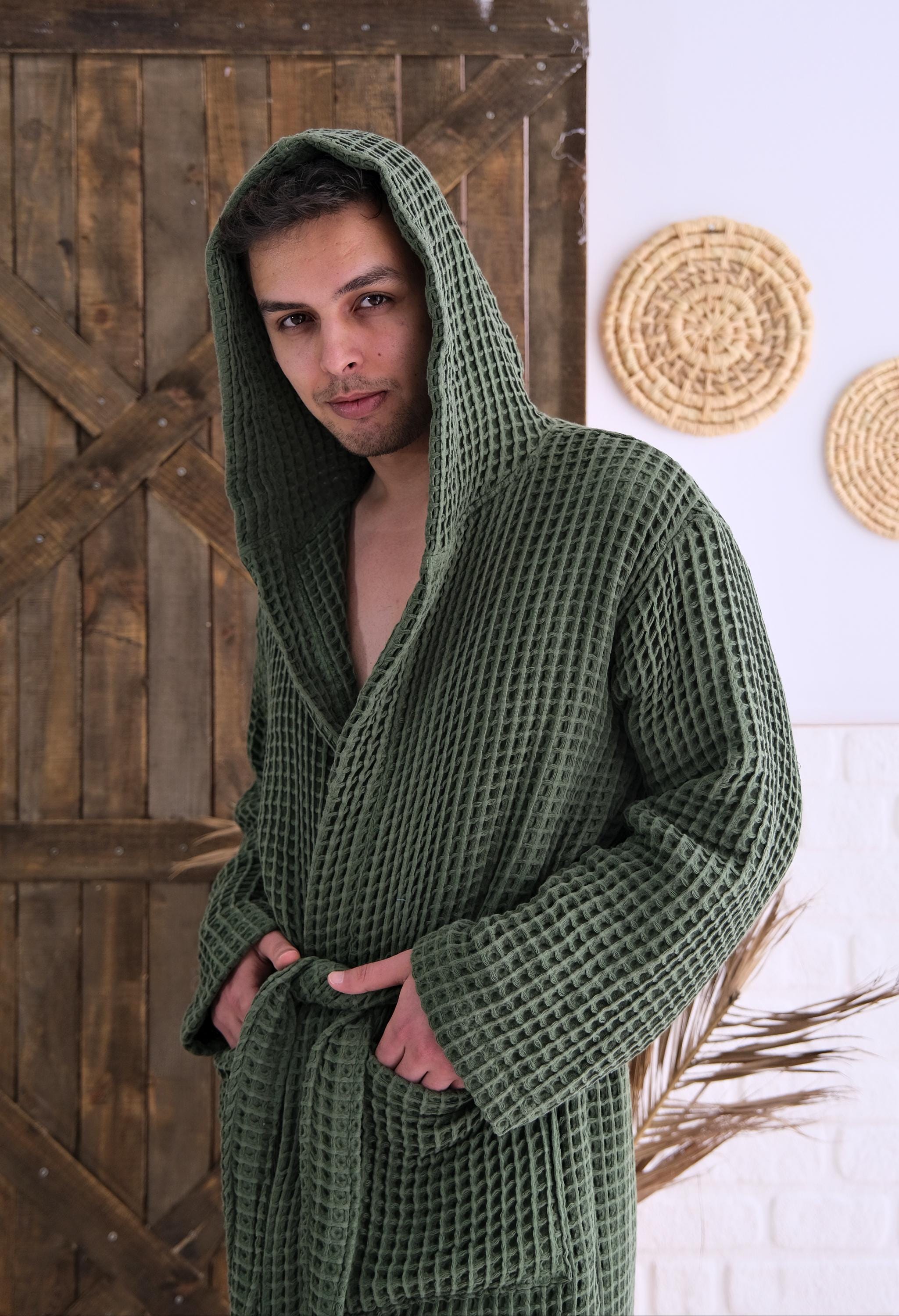 Luxury Men's Robe, %100 Organic Cotton Loungewear