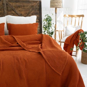 thumbnail image 2 of Simple Waffle Towels - Terracotta 2 of 12
