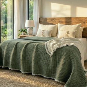 Edredom de musselina de algodão orgânico com 8 camadas: extra macio, para todas as estações, respirável, quente e reversível.