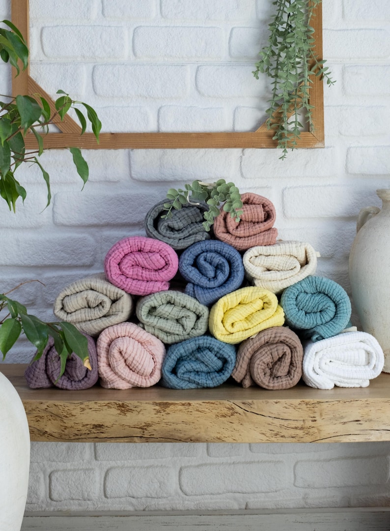 Luxury Muslin Bedspread: Soft Gauze Blanket image 5