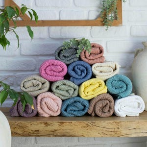Muslin Bedspread, Oversized Organic Turkish Cotton Gauze Blanket, Lightweight Summer Coverlet image 3