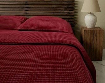 Tagesdecke aus Bio-Baumwolle mit Waffelmuster