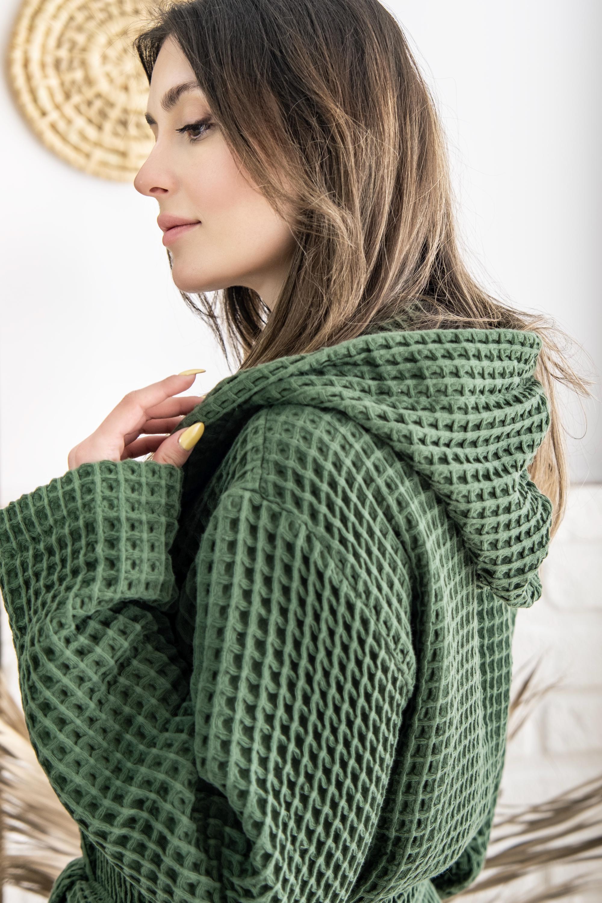 Organic Cotton Bathrobe With Waffle Texture - Soft & Absorbent - Etsy