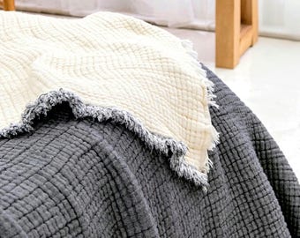 Extra zacht biologisch katoenen mousseline dekbed: ademend kingsize dekbed