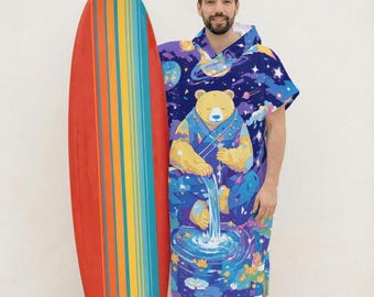 Grateful Bear Lotus Space Psychedelic Festival Rave Beach Surf Poncho