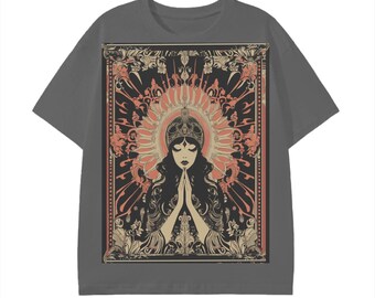 Retro mystic art noveau Levant boho prayer festival Peace prayer goddess Unisex T-Shirt-