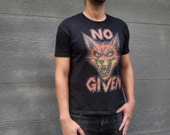 No Fox Given Graphic T-Shirt, Feral Fox Grunge Punk Tee-