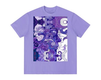 Purple Wave Profile Avant Faces Smoke Swirl Unisex Tee Unisex Vintage Wash Distressed T-Shirt