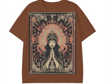 Retro mystic art noveau Levant boho prayer festival eace prayer goddess Unisex Classic T-Shirt - 180 GSM