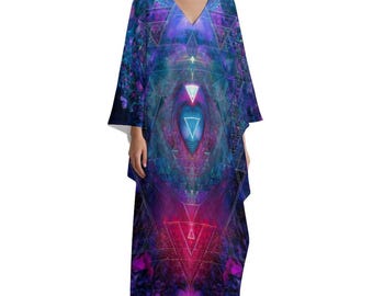 Galactic Chakra Kaftan Dress | Festival & Sacred Geometry