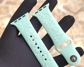 Correa para Apple Watch con temática de parques Disney. Regalo para ella. Regalo para niños. Amor por Disney. Vacaciones en Disney. Regalo de Navidad. Apple Watch personalizado con Mickey Mouse.