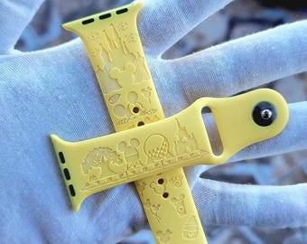 Correa para Apple Watch con temática de parques Disney. Regalo para ella. Regalo para niños. Amor por Disney. Vacaciones en Disney. Regalo de Navidad. Apple Watch personalizado con Mickey Mouse.