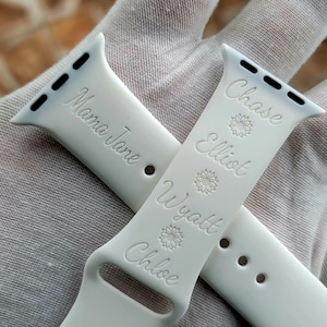Nos polices de caractères ou votre message manuscrit Inscription personnalisée Bracelet Apple Watch Cadeau parfait pour les fêtes Cadeau pour elle Cadeau pour lui Cadeau de Noël