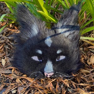 001 - FULLY FURRED black cat mask