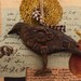 Sunflower Crow Primitive Blackened Beeswax Cinnamon Scented Folk Art Rustic Look - FREE SHIPPING in USA
