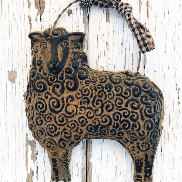 Beeswax Country Sheep Lamb Folk Art Prim Primitive Decor Scented Cinnamon Ornament Barn Farmhouse Decor