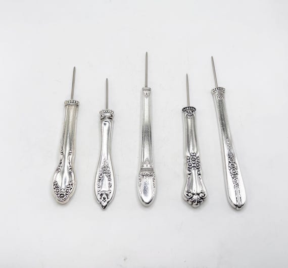 Vintage Silverplate Stiletto Sewing Crafting Quilting Felting Tool Antique Gift