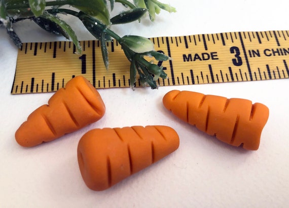 Three Polymer Clay Snowman Carrot Noses: DIY Craft Supplies