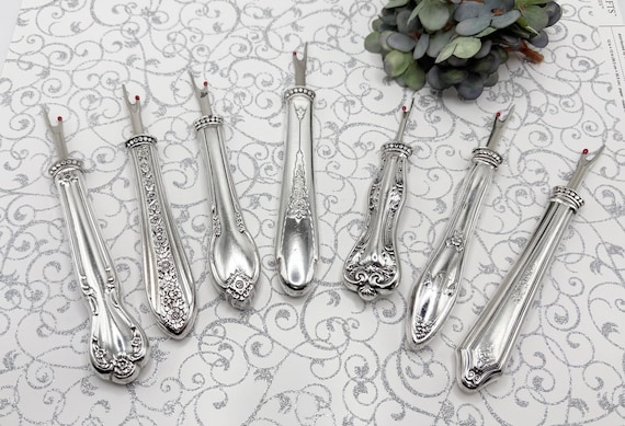 Vintage Silverplate Seam Ripper, Handcrafted Sewing Tool Gift