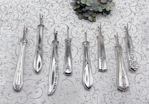 Vintage Silverplate Seam Ripper, Handcrafted Sewing Quilting Craft Tool Gift