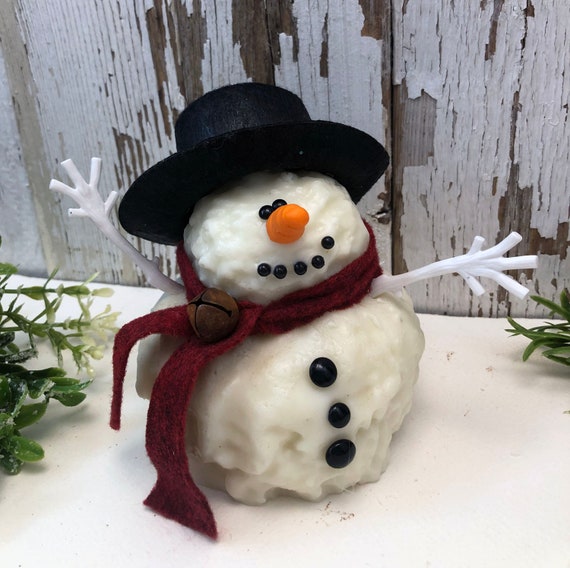 Farmhouse Christmas Snowman Decor, Wood Snowman, Rustic Snowman