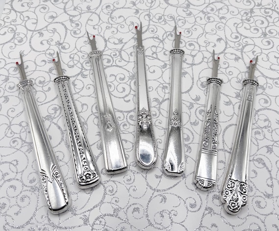 Vintage Silverplate Seam Ripper, Handcrafted Sewing Tool Gift