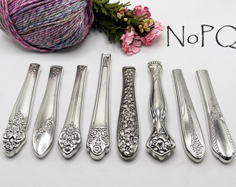 Crochet Hooks Handmade Custom Hook with Vintage Silverplate Ergonomic Handles Hats Scarves Red Heart Lion Bernat Yarn Craft Projects - NOPQ