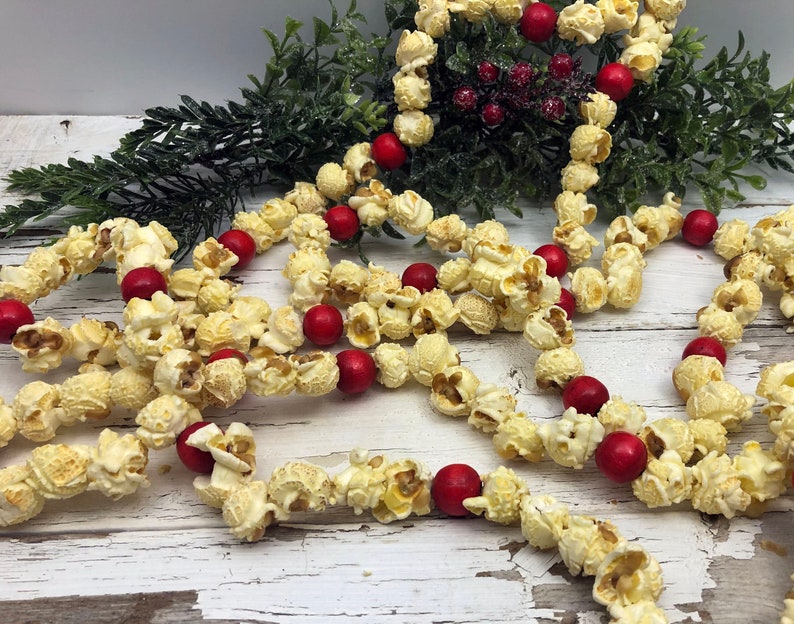 Real Popcorn Garland Christmas Tree Cinnamon Scented 9' Etsy