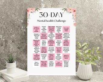 self care challenge, 30 day challenge, printable planner, self