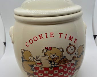Tarro de galletas vintage Treasure Craft de la década de 1980.