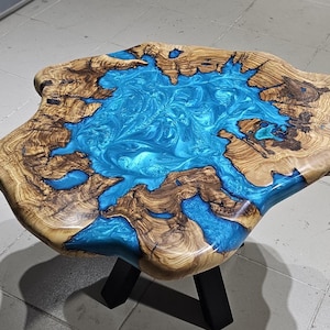 Wooden Epoxy Dining Table,Olive Tree Coffee Table,Custom Order Dining Table,Live Edge Epoxy Table,Kitchen Dining Table,Conferance Table