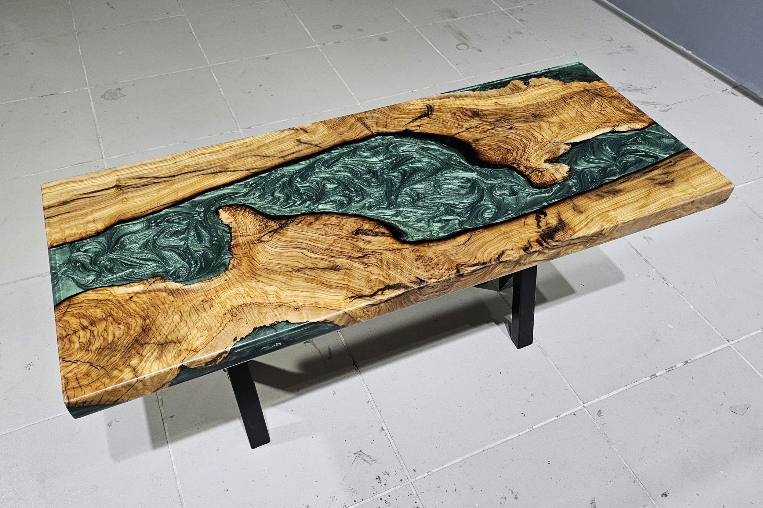 Custom Order Olive Tree Epoxy Resin Table,dining Room Epoxy Table ...