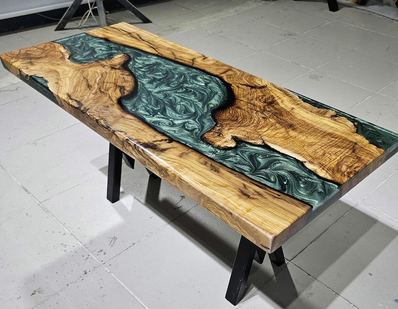 Custom Order Olive Tree Epoxy Resin Table,dining Room Epoxy Table ...