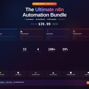 n8n Automation Workflows Bundle | AI Email, Cold Outreach, Social Media