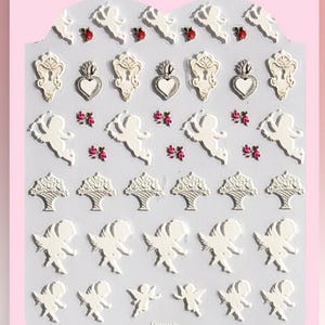 5D Cherub Aphrodite of Melos Vintage Renaissance Cupid Nail Art/3D Embossed Peel Off Stickers for Nails