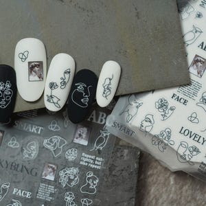 Minimalist Ultra -thin Abstract Nail Sticker