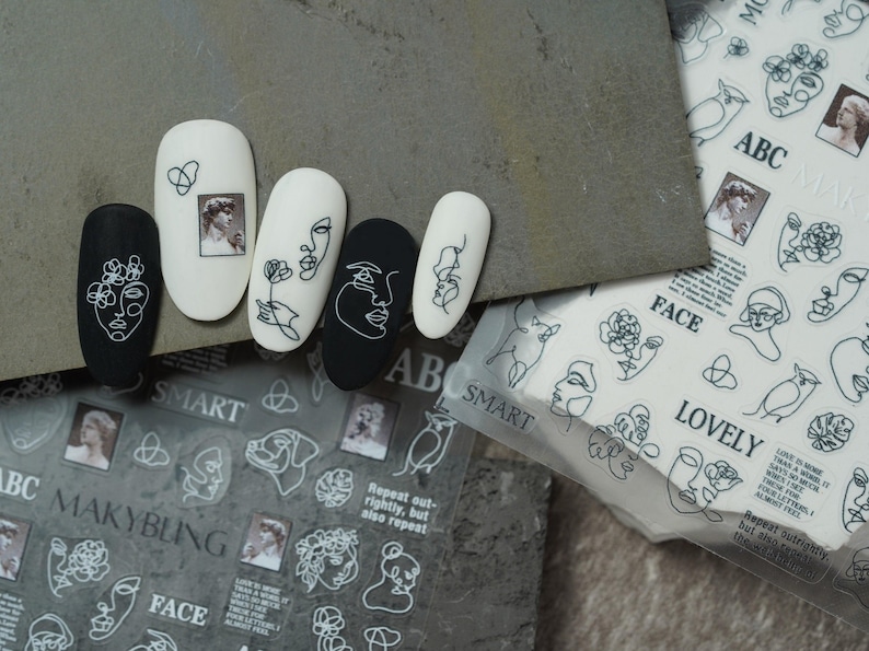 Minimalist Ultra -thin Abstract Nail Sticker
