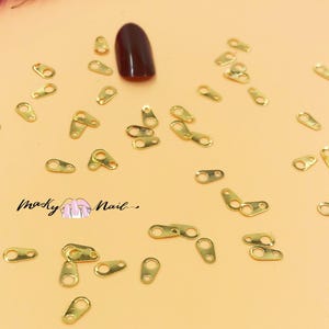 15 pcs Zipper puller gold Metallic nail studs / zipper head golden charm nail art