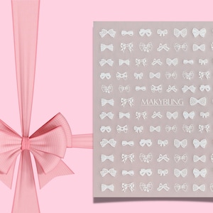 White Bow Tie nail stickers
