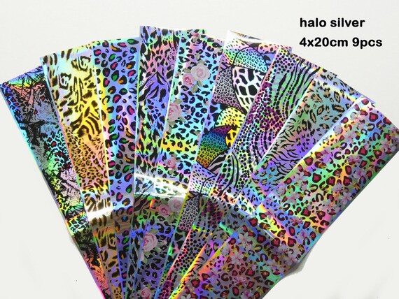 Leopard Print Metallic Nail Art Foil Transfer Stickers (10pcs)
