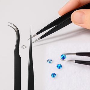 Black Tweezer Anti-Static Steel Tweezers for Craft, Jewelry, Electronics, Nail art tool supply/DIY tool