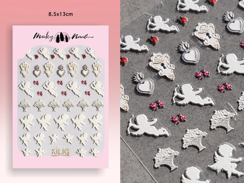5D Cherub Aphrodite of Melos Vintage Renaissance Cupid Nail Art/3D Embossed Peel Off Stickers for Nails/ Hellenistic Venus Cast