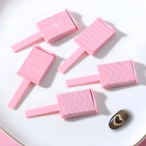5 Cat Eye Heart Wave Stripe Magnet Sticks/ Pink Magnetic Nail Gel Polish Magnets Stick Bar with Patterns  3D Line Strip DIY Nail Art