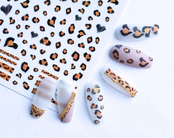 Adesivo per unghie con stampa leopardata/decalcomanie autoadesive con motivo animale