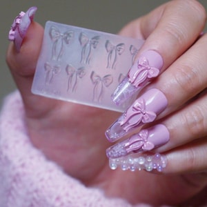 Stampo in silicone 3D a forma di papillon per nail art fai da te