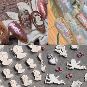 5D Cherub Aphrodite of Melos Vintage Renaissance Cupid Nail Art/3D Embossed Peel Off Stickers for Nails/ Hellenistic Venus Cast