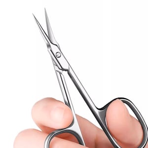 Professional Silver Curved Head Cuticle Nail Scissors