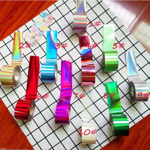 1 Meter Halo Metallic transfer paper Foil Nail Decal