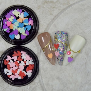 45pcs Heart Shaped Nail Charms Nails art Charms Accessories Decal Valentine&#39;s Day Nail supply Heart chips