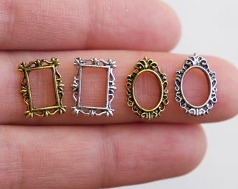 Vintage Frame Nail Charms: Gold & Silver Metallic Studs